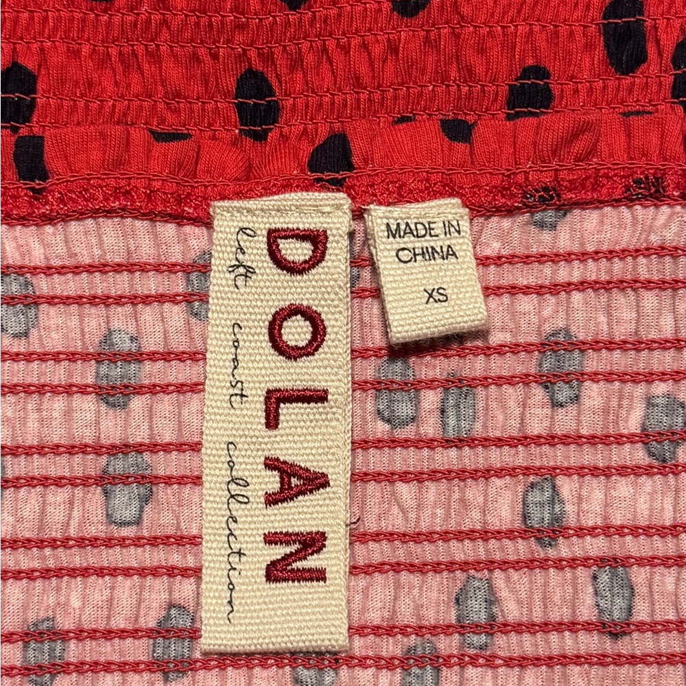 Anthropologie Dolan Polka Dot Smocked Top Size XS Coquette Girlypop Preppy - Picture 6 of 9